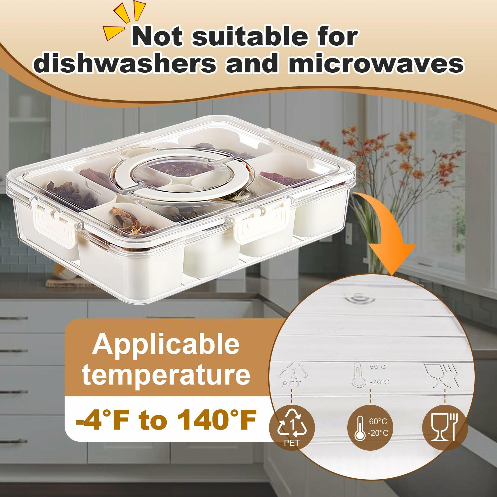 TagRecove Snack Box Container with Lid and Handle Portable Organizer