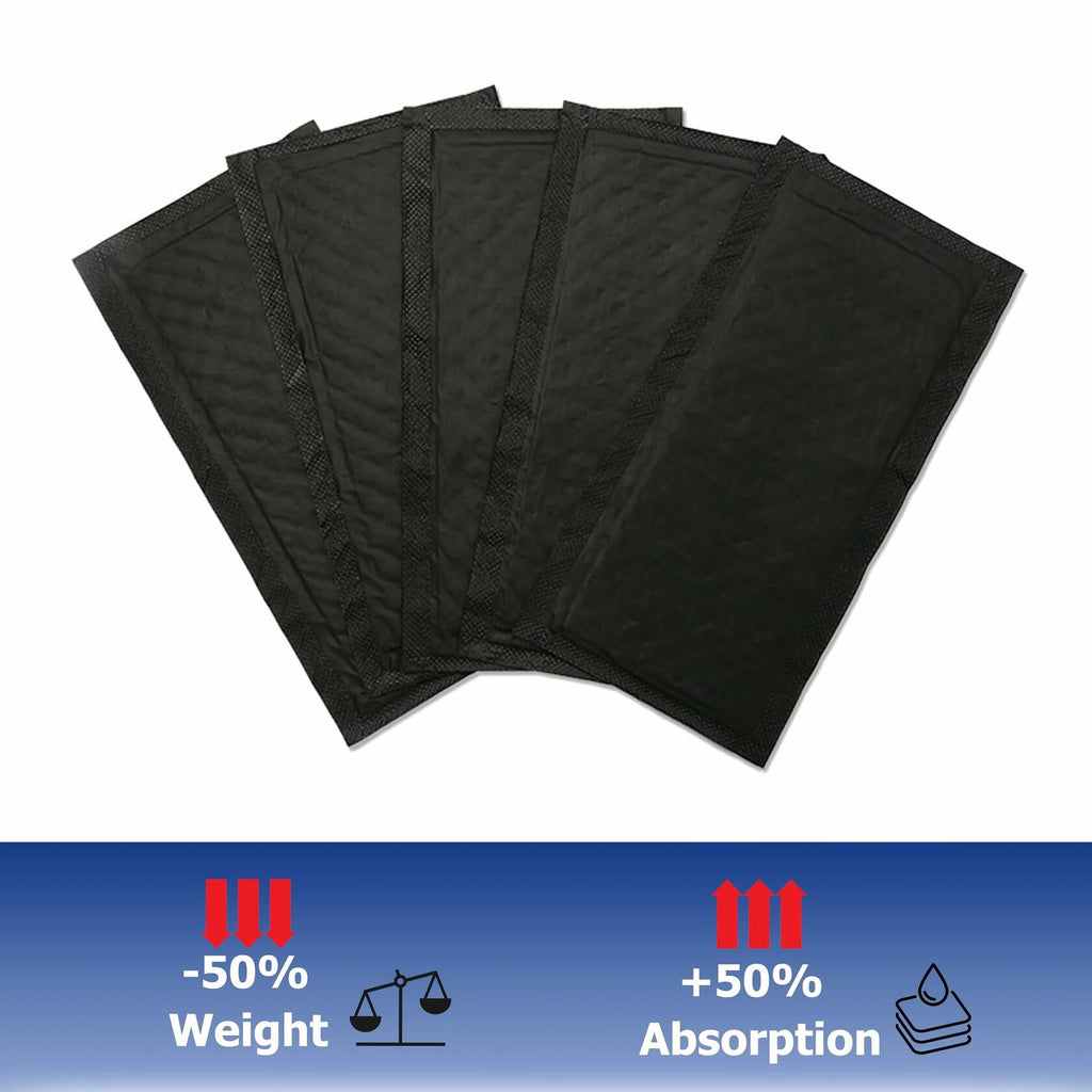 Ubierta Black Plastic Meat Trays with Absorbent Pads 8x5x1.3in 10 Sets