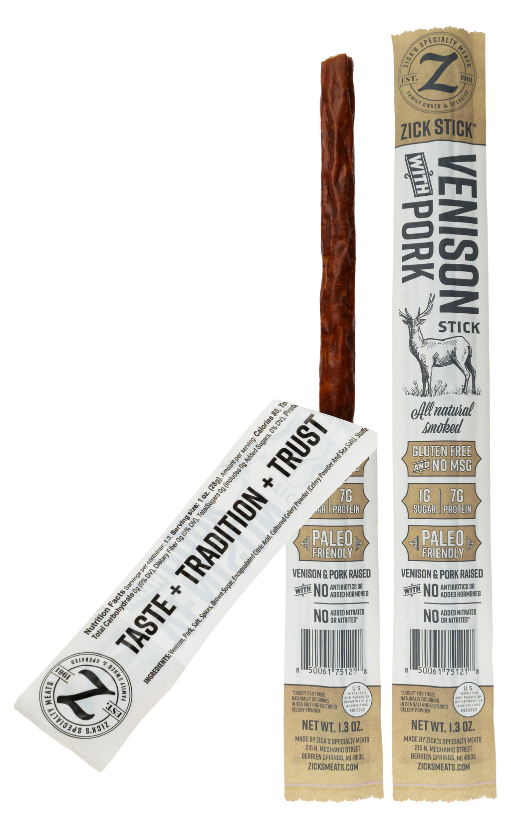 Zick Stick Venison with Pork – 1.3oz